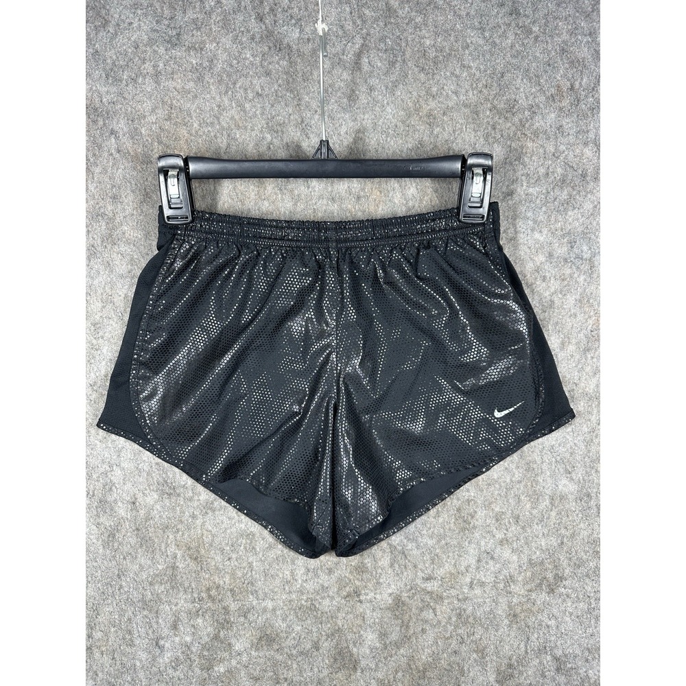 Nike Tempo Shine Running Shorts Girls L Black Dri-FIT Metallic CD7507-010
